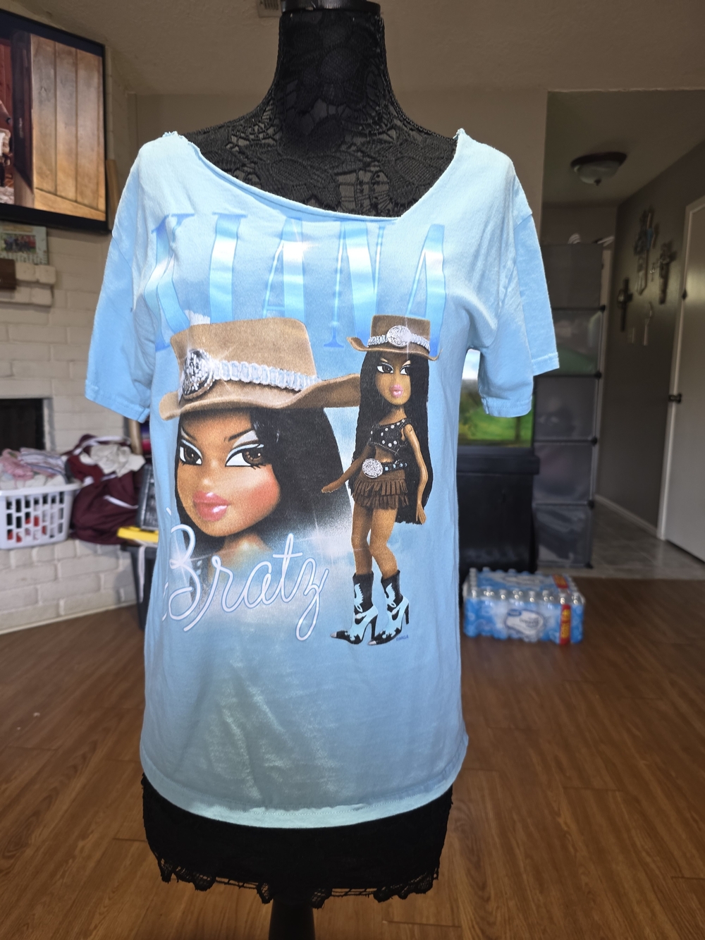 Light Blue Graphic Short-Sleeve Tee